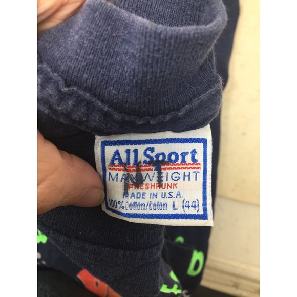 Womens PHI MU Navy Blue Cotton Tee Shirt Size Large - Picture 4 of 6